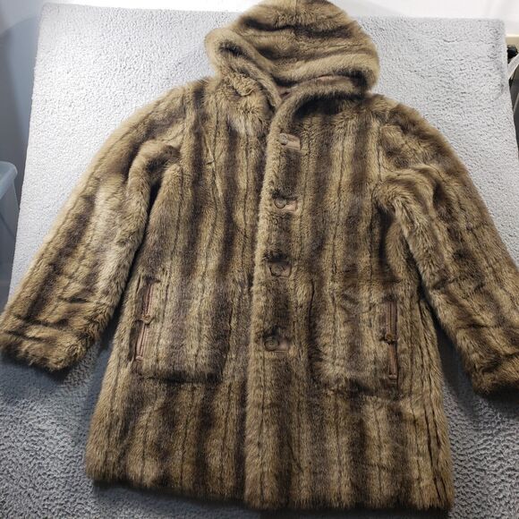 dennis basso Jackets & Blazers - Dennis Basso Reversible Jacket Women's Medium Faux Fur Suede Button Up Coat